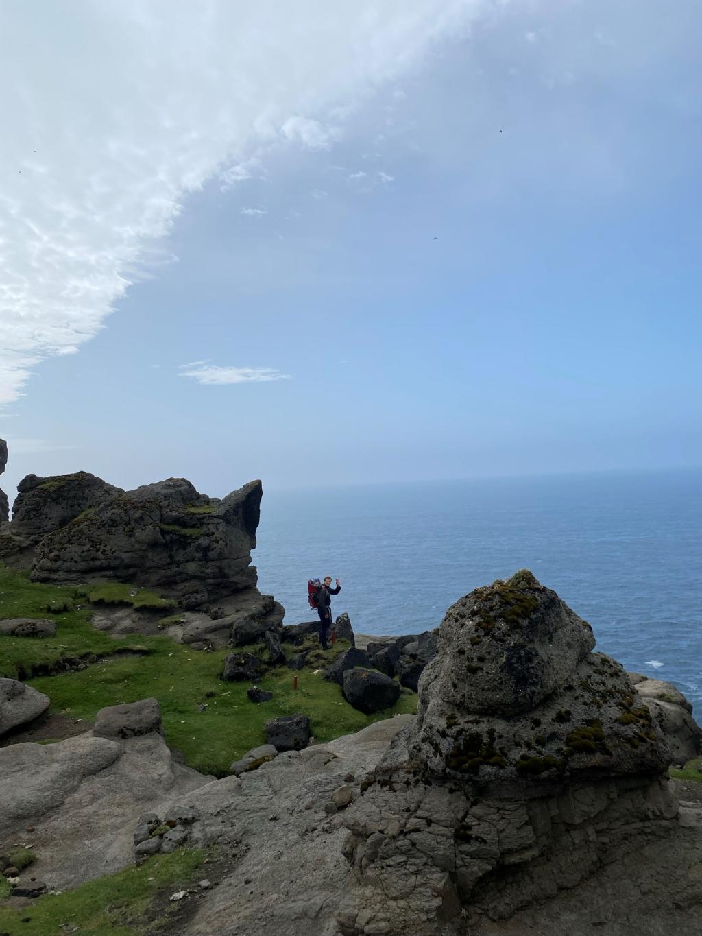 The easy and child-friendly hike to Drangarnir and Søltuvík viewpoint, Sandoy, Faroe Islands