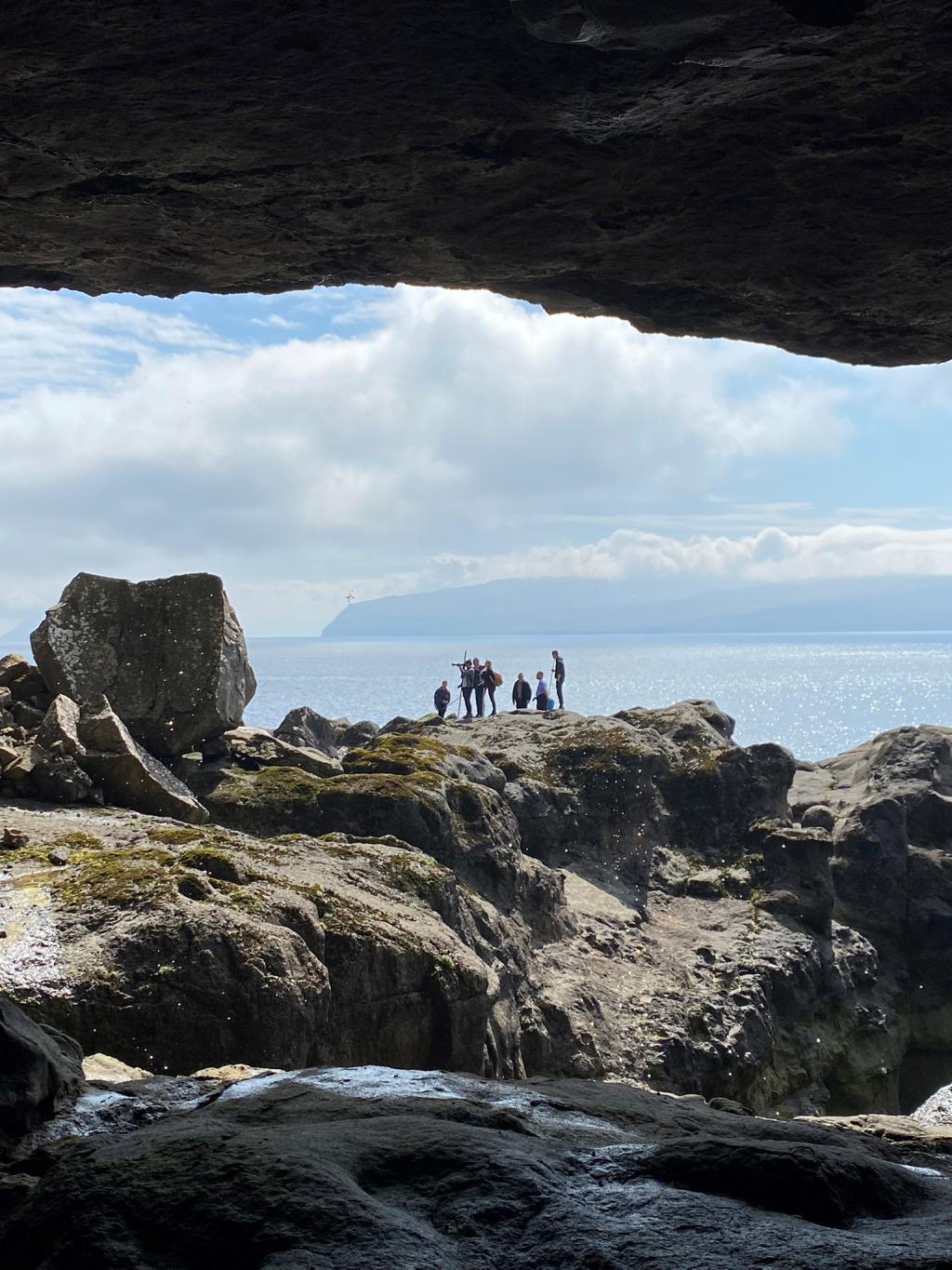 Cave hike to Líðargjógv on Sandoy, Faroe Islands