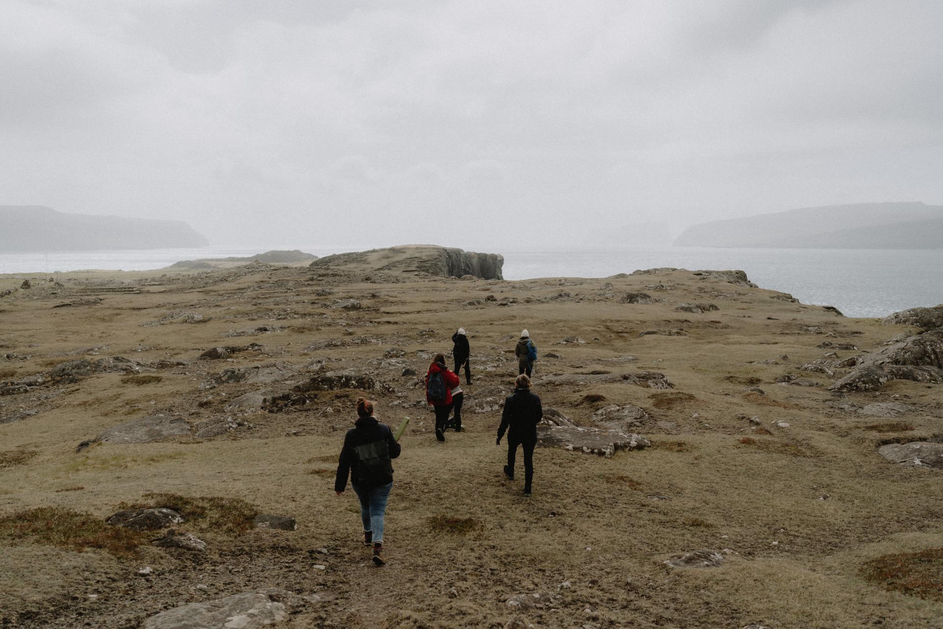 The hike along Nýpa on Sandoy with a beautiful view to the islands Skúvoy, Stóra Dímun, Lítla Dímun and Suðuroy.