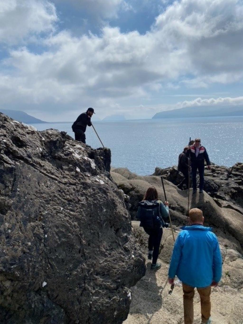 Cave hike to Líðargjógv on Sandoy, Faroe Islands