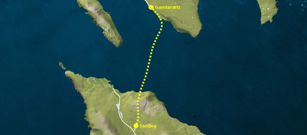 Map of Sandoy Tunnel, source: tunnil.fo